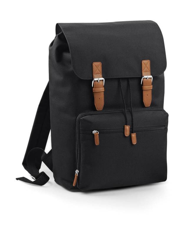 Vintage Laptop-Rucksack, schwarz – Bagbase (1)