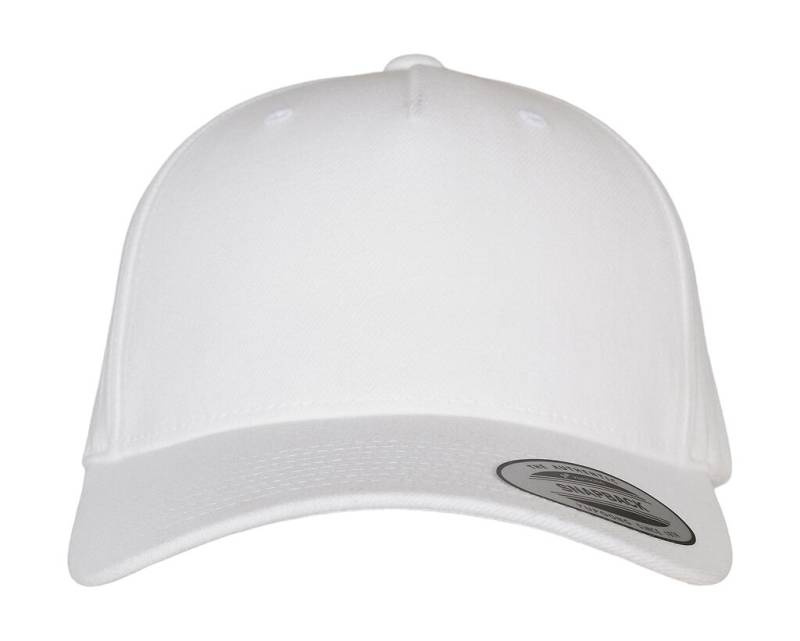 5-Panel Premium Snapback-Kappe mit gebogenem Visier, weiß – Flexfit (1)