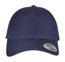 5-Panel Premium Snapback-Kappe mit gebogenem Visier, marineblau