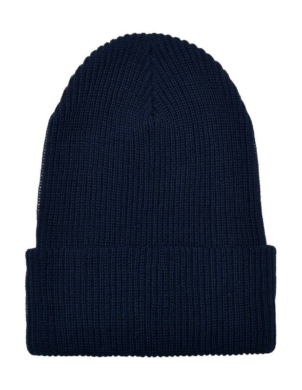Gerippte Strickmütze aus recyceltem Garn, marineblau – Flexfit (1)
