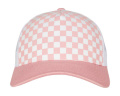 Retro-Trucker mit Schachbrettmuster, Hellrosa/Weiß