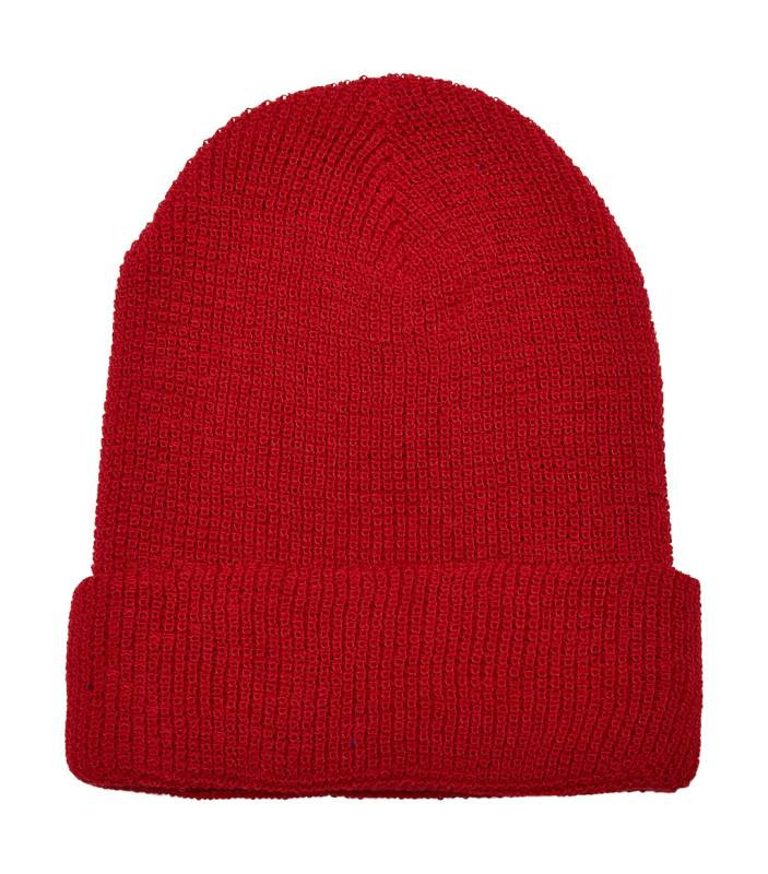 Mütze aus recyceltem Garn, Waffelstrick, rot – Flexfit (1)
