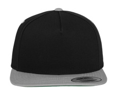 Klassischer 5-Panel-Snapback, Schwarz/Silber