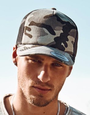 Camo Trucker Cap, Holz-Tarnmuster/Schwarz – Flexfit (2)