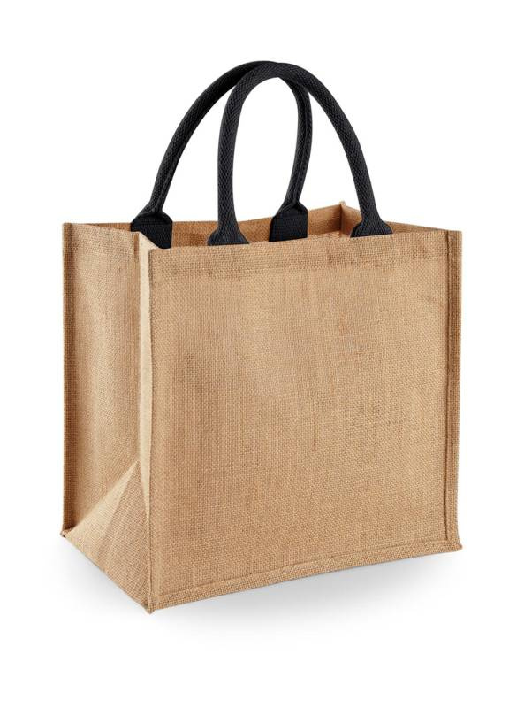 Jute Midi Tote, naturfarben/schwarz – Westford Mill (1)