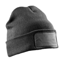 Recycelte Doppelstrick-Druckmütze, grau