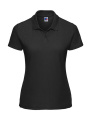 Klassisches Damen-Polo aus Baumwollmischgewebe, schwarz