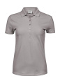 Damen Luxus Stretch Polo, Stein