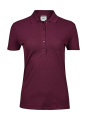 Damen Luxus Stretch Polo, Wein