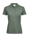 Damen Luxus Stretch Polo, Blattgrün