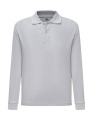 Kinder-Langarmpolo 65/35, graumeliert, Heidegrau