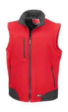 Softshell-Weste, rot/schwarz