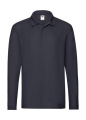 Premium Langarm-Polo, tiefes Marineblau, Tiefblau
