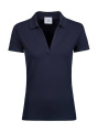 Luxuriöses Stretch-V-Polo für Damen, marineblau, Marine