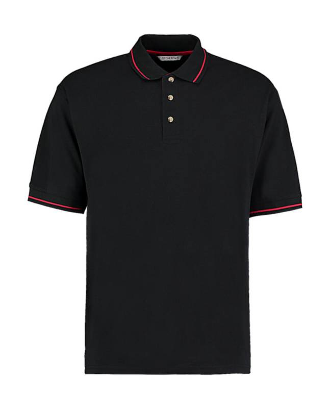 Klassisches St. Mellion Polo-Shirt für Herren, schwarz/rot – Kustom Kit (1)