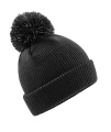 Junior Reflective Bobble Beanie, schwarz