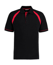 Klassisches Oak Hill Polo, Schwarz/Hellrot