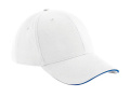 Athleisure 6 Panel Cap, weiß/leuchtendes Königsblau, Weiß/Hellblau