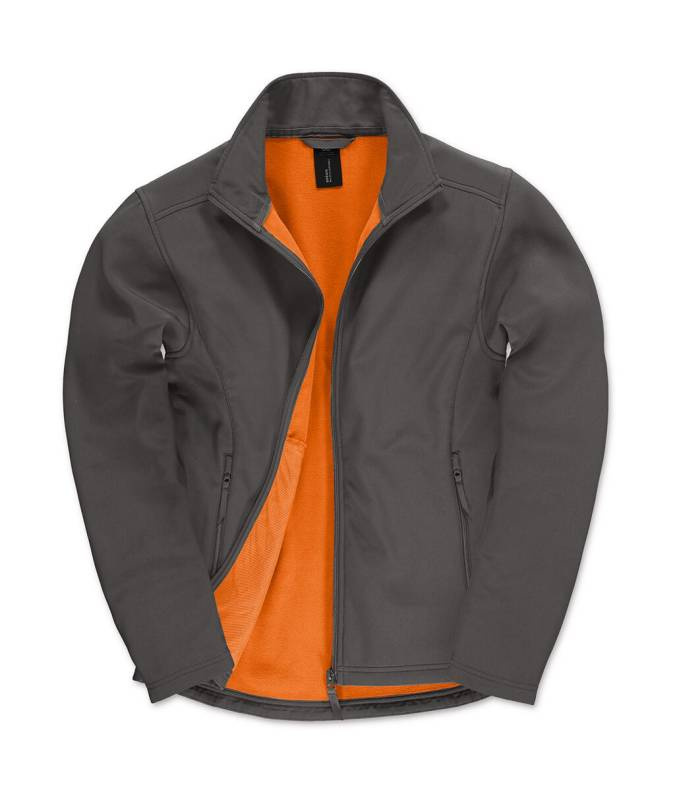 ID.701 Softshelljacke, Dunkelgrau/Neonorange – B&C Outerwear (1)