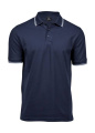 Luxuriöses Stretch-Polohemd mit Streifen, marineblau/weiß