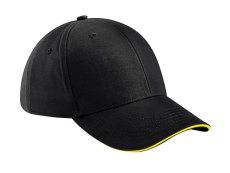 Athleisure 6 Panel Cap, schwarz/gelb