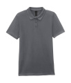 Softstyle Damen-Piqué-Polo, anthrazitgrau, Holzkohle