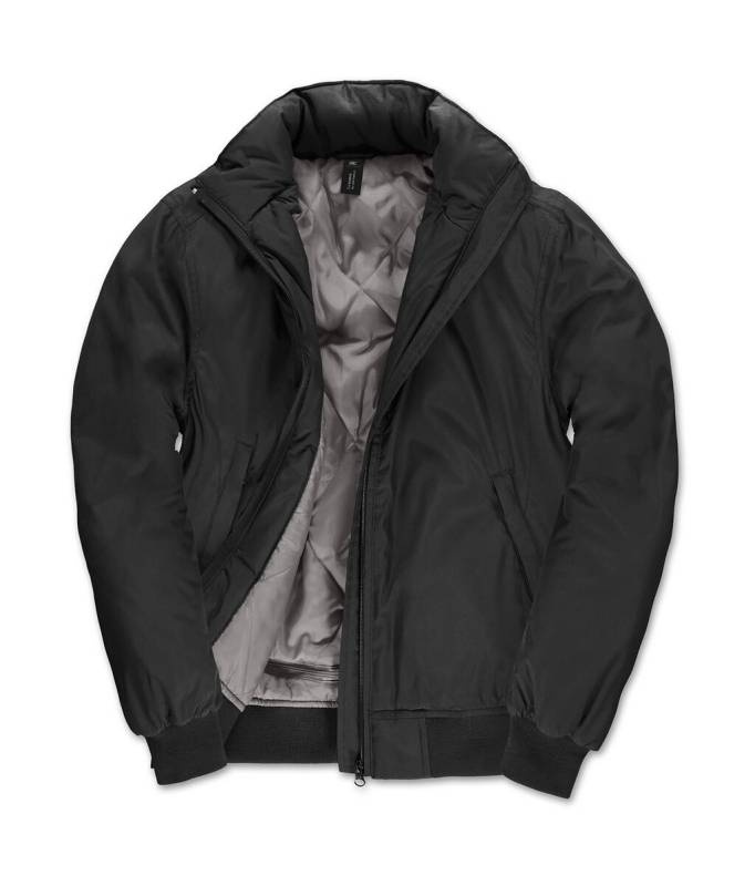 Bomberjacke für Damen, Schwarz/Warmes Grau – B&C Outerwear (1)