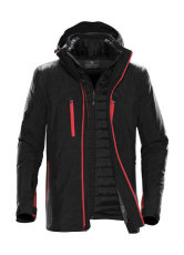 Herren-Matrix-Systemjacke, Schwarz/Hellrot