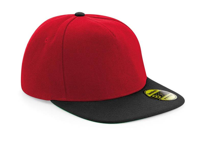Original Flat Peak Snapback, Klassisches Rot/Schwarz – Beechfield (1)