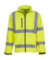 Fluoreszierende Softshelljacke, fluoreszierendes Gelb