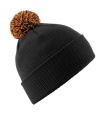 Schneestern-Mütze, schwarz/orange