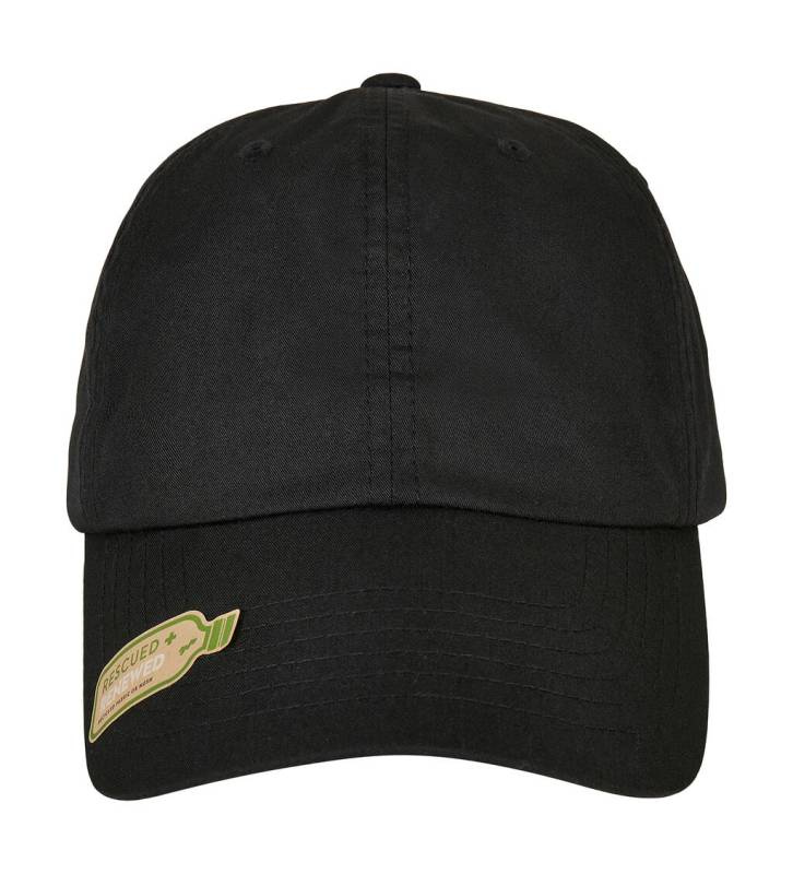 Dad-Cap aus recyceltem Polyester, schwarz – Flexfit (1)
