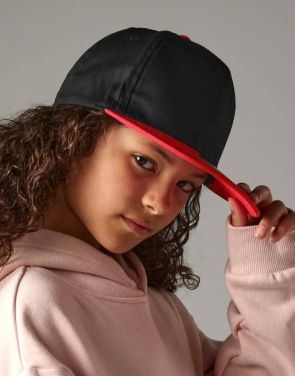 Snapback-Verschluss in Jugendgröße, Schwarz/Surfblau – Beechfield (2)