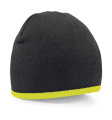 Zweifarbige Strickmütze, Schwarz/Fluoreszierendes Gelb