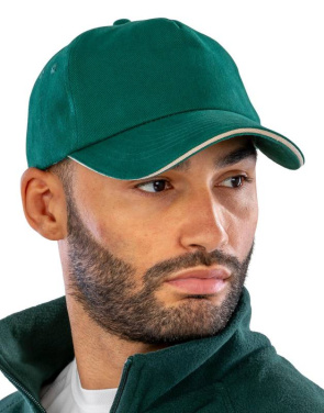 Dekorateurmütze aus gebürsteter Baumwolle mit Sandwich-Schirm, Heather/Amber – Result Headwear (4)
