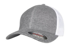 Retro Trucker Melange Cap, graumeliert/weiß