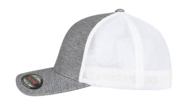 Retro Trucker Melange Cap, graumeliert/weiß – Flexfit (2)