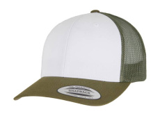Retro Trucker farbige Front, Moosgrün/Weiß/Oliv