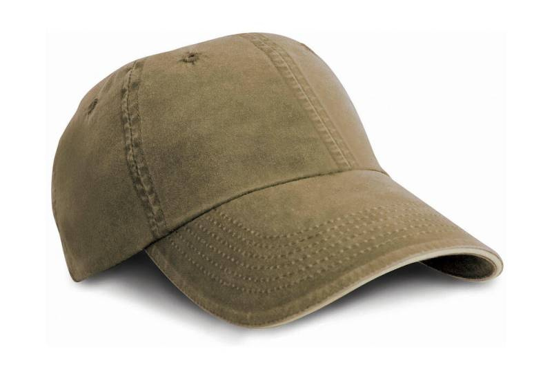 Feine Baumwollköperkappe, Olive/Stein – Result Headwear (1)