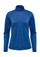 Damen-Pullover Milano mit 1/4-Reißverschluss, Klassisches Blau meliert