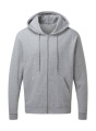 Kapuzenpullover mit durchgehendem Reißverschluss für Herren, helles Oxfordgrau, Helles Oxford