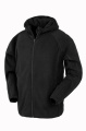 Kapuzenjacke aus recyceltem Mikrofleece, schwarz