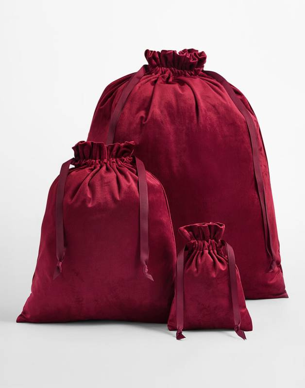 Samt-Geschenktasche, Rubinrot – Bagbase (1)