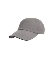 Flache Kappe aus gebürsteter Baumwolle, grau/schwarz