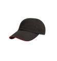 Flache Kappe aus gebürsteter Baumwolle, schwarz/rot