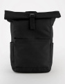 Premium-Rucksack aus recyceltem Material mit Rollverschluss, schwarz