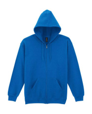 Sweatshirt mit Kapuze und durchgehendem Reißverschluss aus schwerem Materialmix für Erwachsene, königsblau