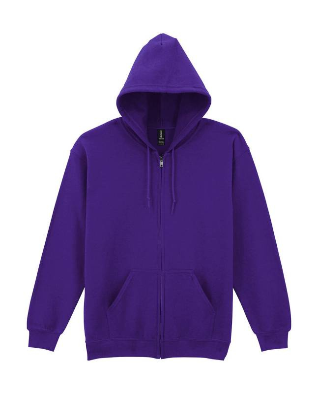 Sweatshirt mit Kapuze und durchgehendem Reißverschluss aus schwerem Materialmix für Erwachsene, violett – Gildan, Lila (1)