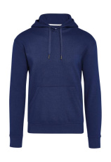 Unisex-Kapuzenpullover ohne Etikett mit charakteristischer Aufschrift, marineblau