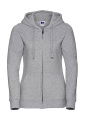 Damen-Kapuzenpullover mit Reißverschluss, helles Oxfordgrau, Helles Oxford
